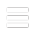 Menu mobile représenté par 3 barres blanches une au-dessus de l'autre.